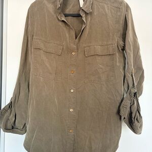 The Group Babaton Olive Button-Up Blouse
